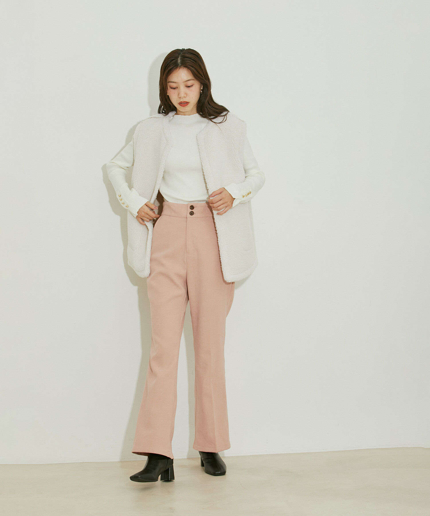 vis-a-vis「【WEB限定】起毛カラーフレアパンツ」|スラックス|