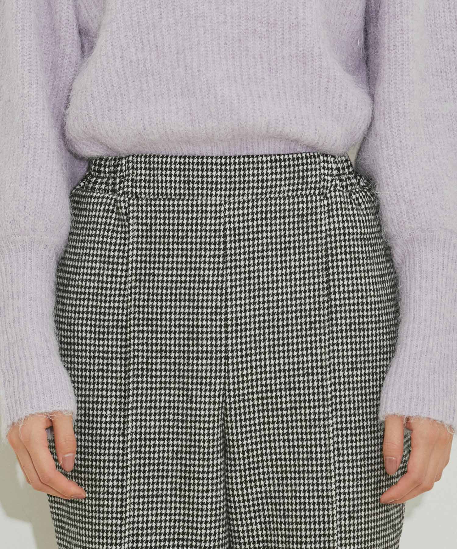 vis-a-vis「【WEB限定】裏地付きで暖か千鳥柄フレアパンツ」|スラックス|