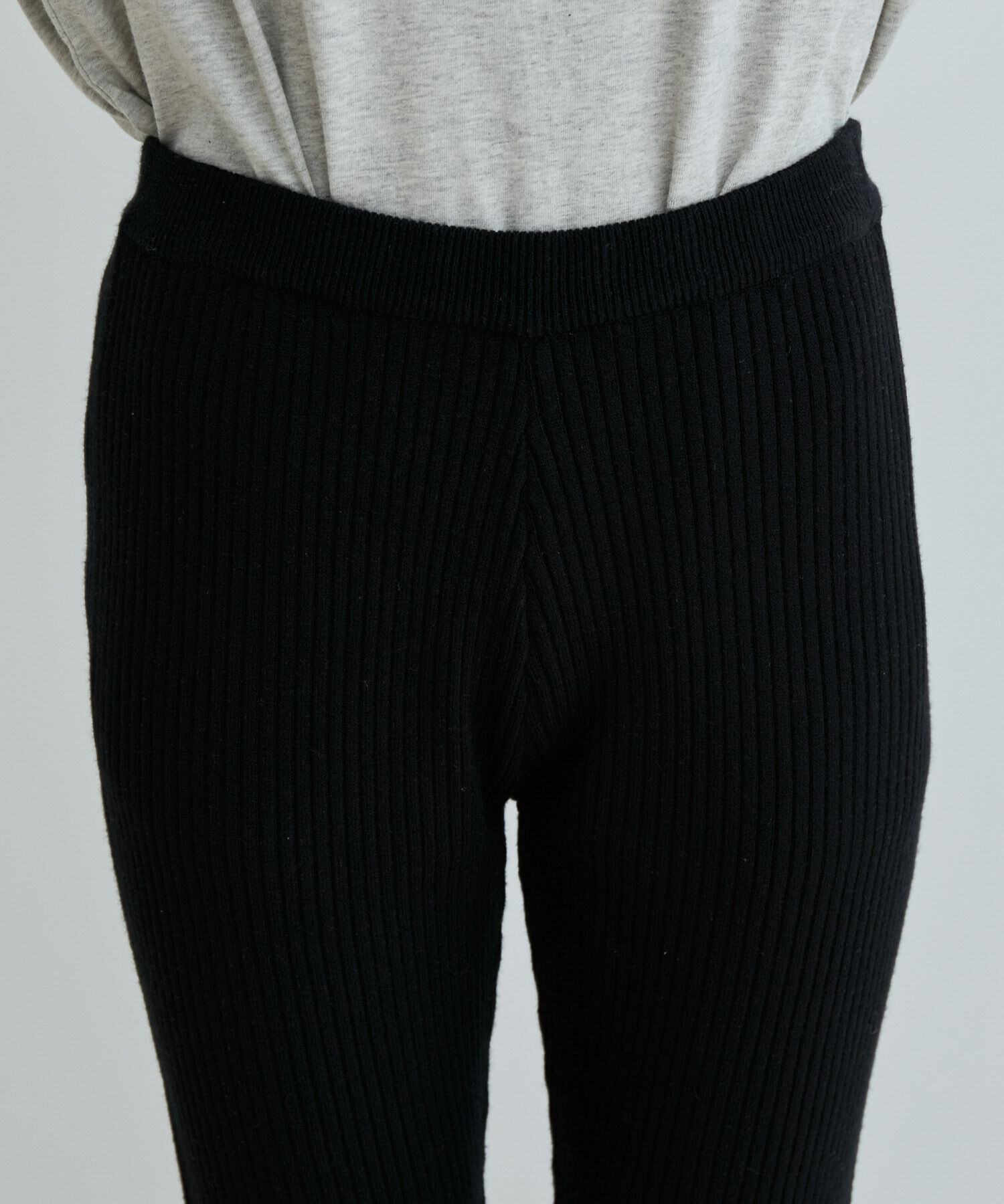 vis-a-vis「【WEB限定】もちっとリブニットカラーフレアパンツ」|スラックス|