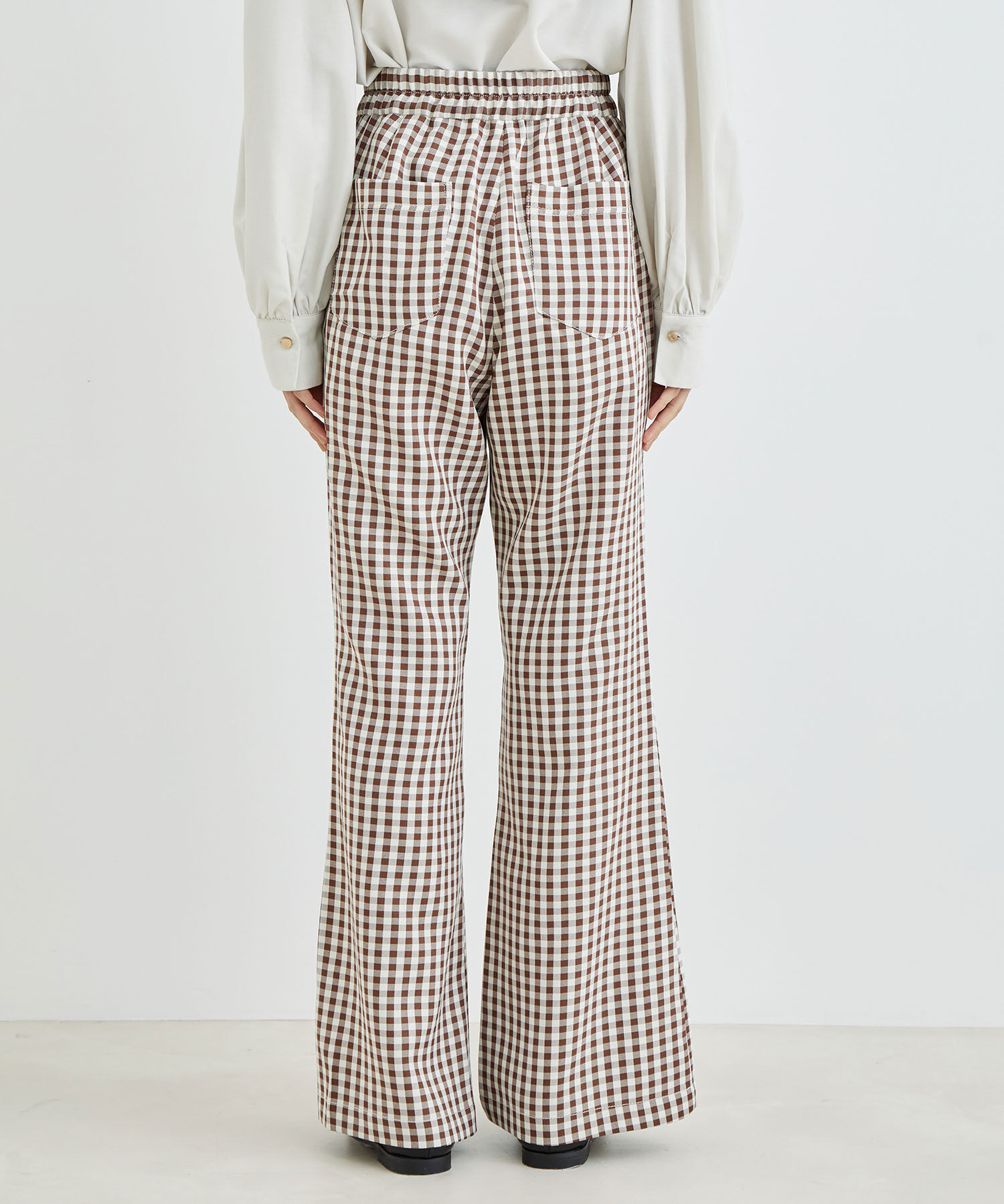 vis-a-vis「【WEB限定】ギンガムチェックフレアパンツ」|スラックス|
