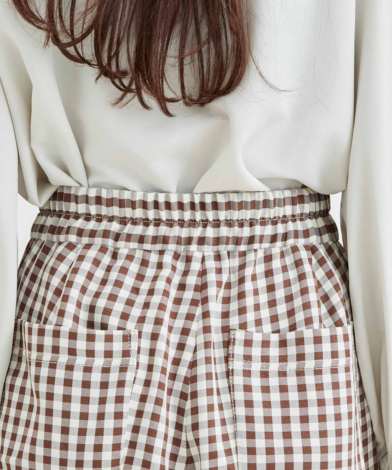 vis-a-vis「【WEB限定】ギンガムチェックフレアパンツ」|スラックス|