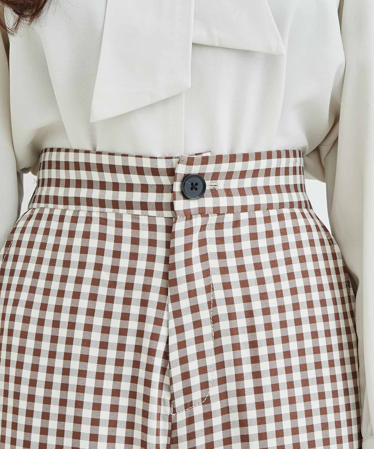 vis-a-vis「【WEB限定】ギンガムチェックフレアパンツ」|スラックス|