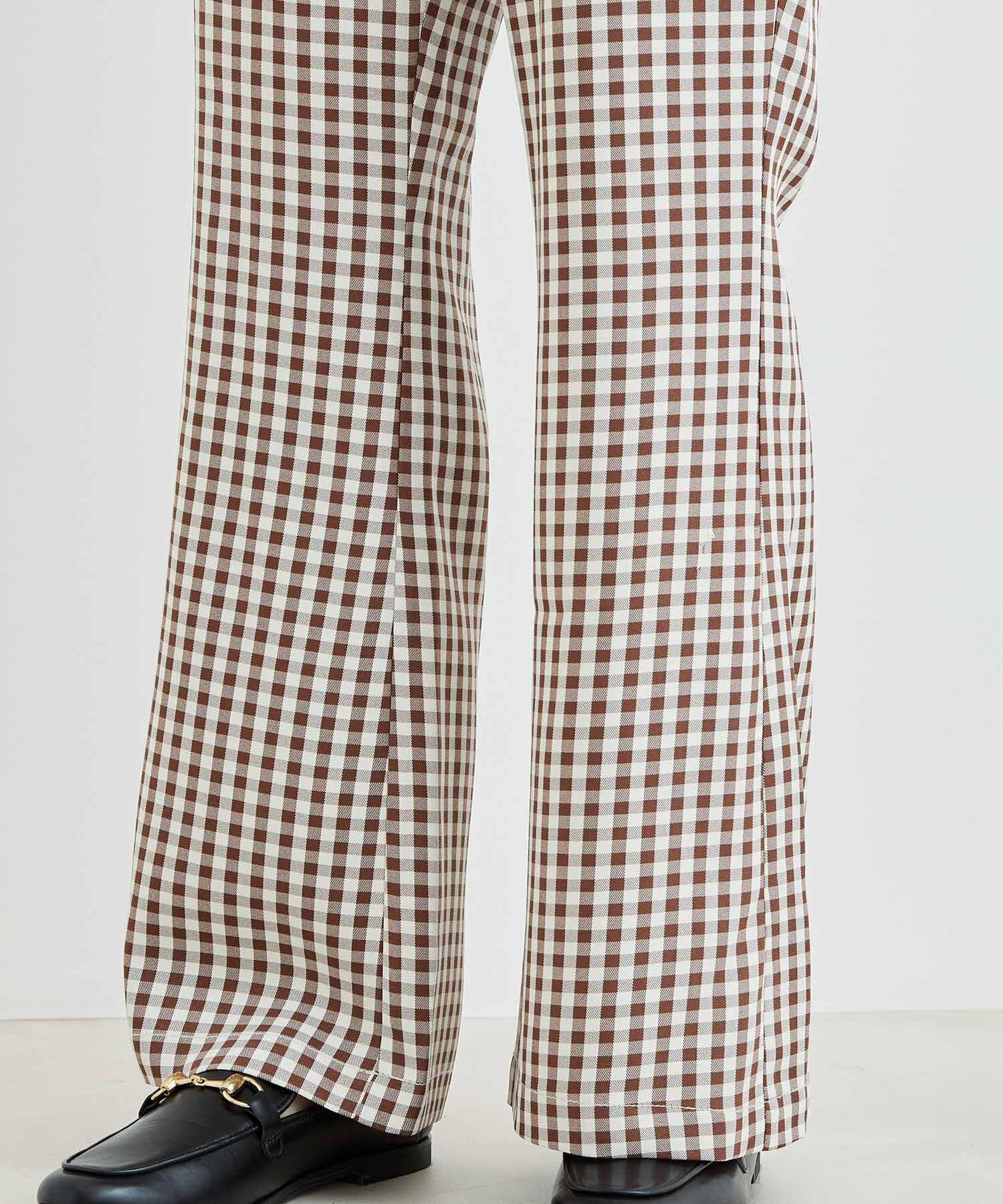vis-a-vis「【WEB限定】ギンガムチェックフレアパンツ」|スラックス|