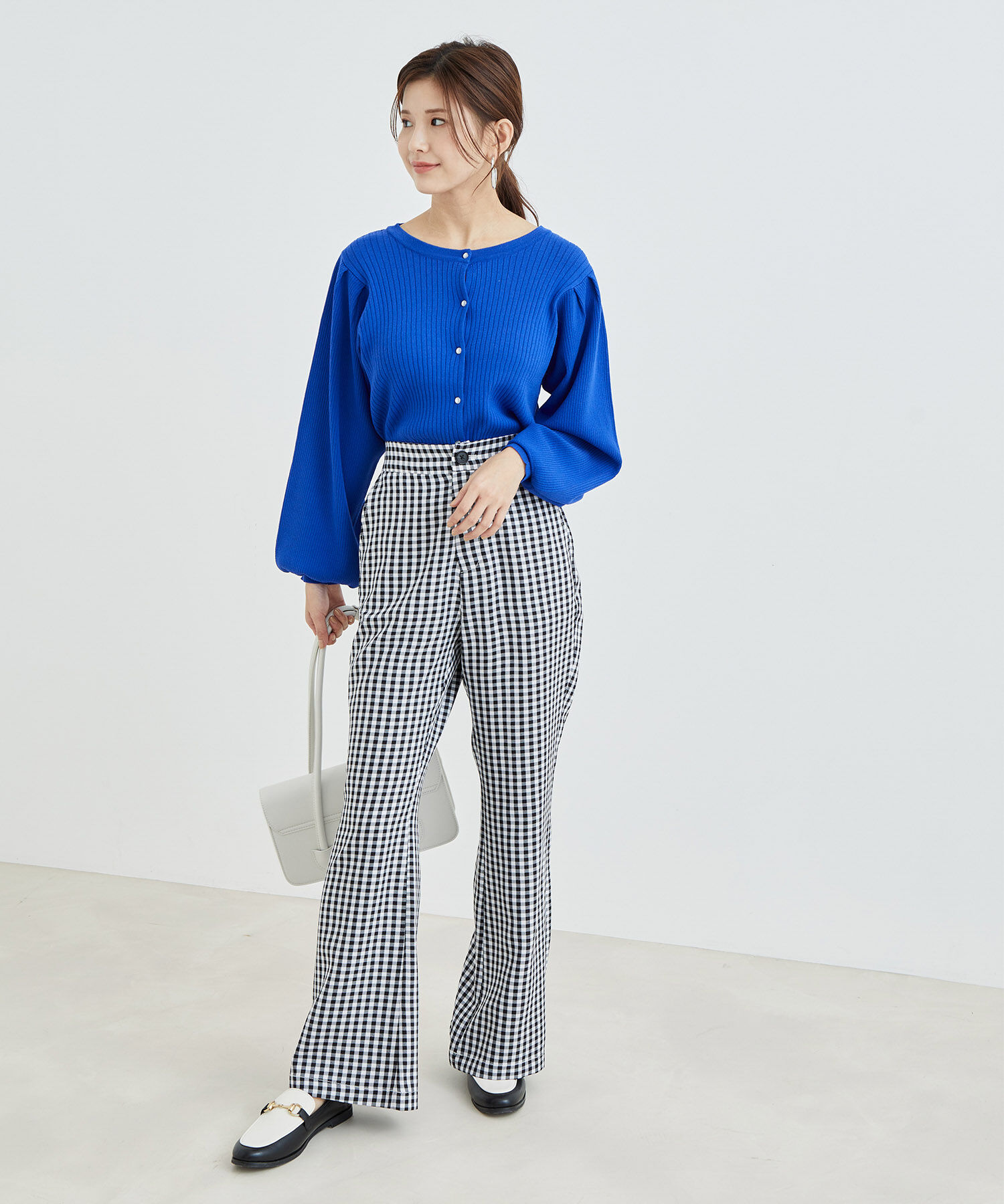 vis-a-vis「【WEB限定】ギンガムチェックフレアパンツ」|スラックス|