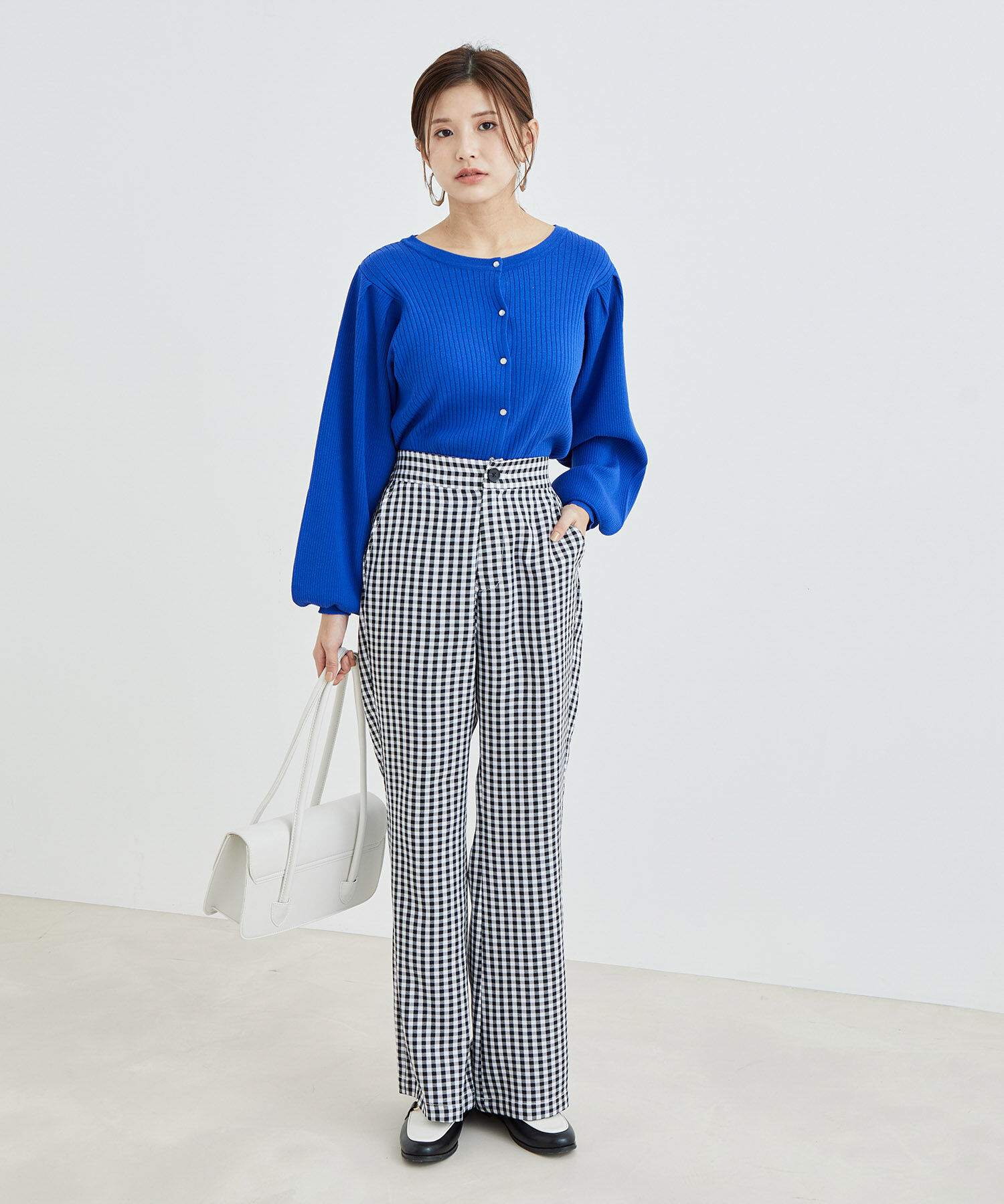 vis-a-vis「【WEB限定】ギンガムチェックフレアパンツ」|スラックス|