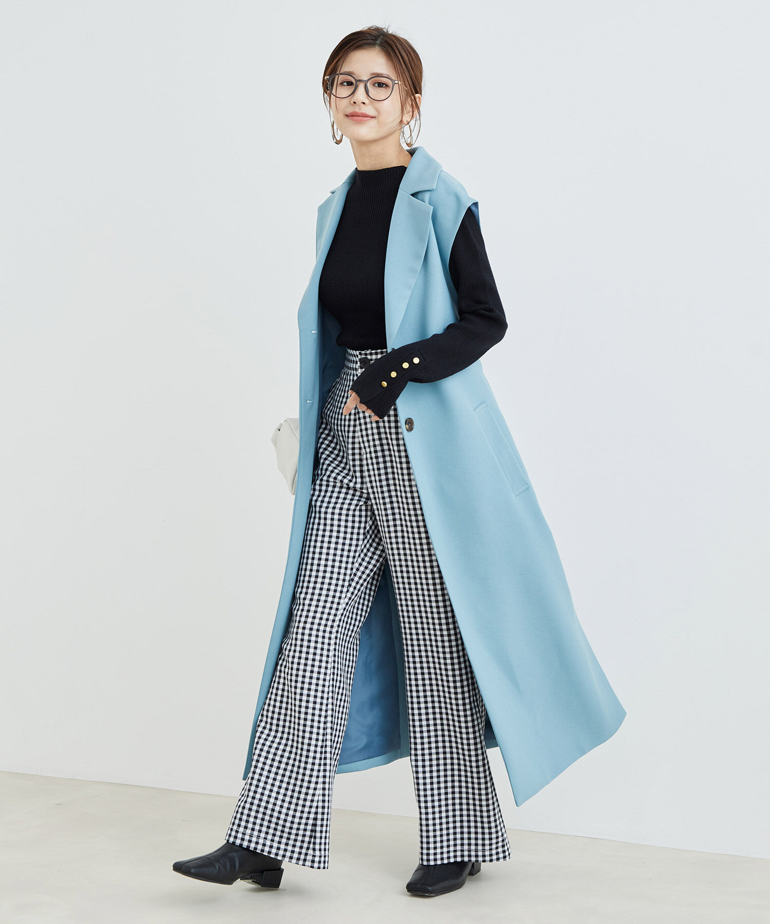 vis-a-vis「【WEB限定】ギンガムチェックフレアパンツ」|スラックス|