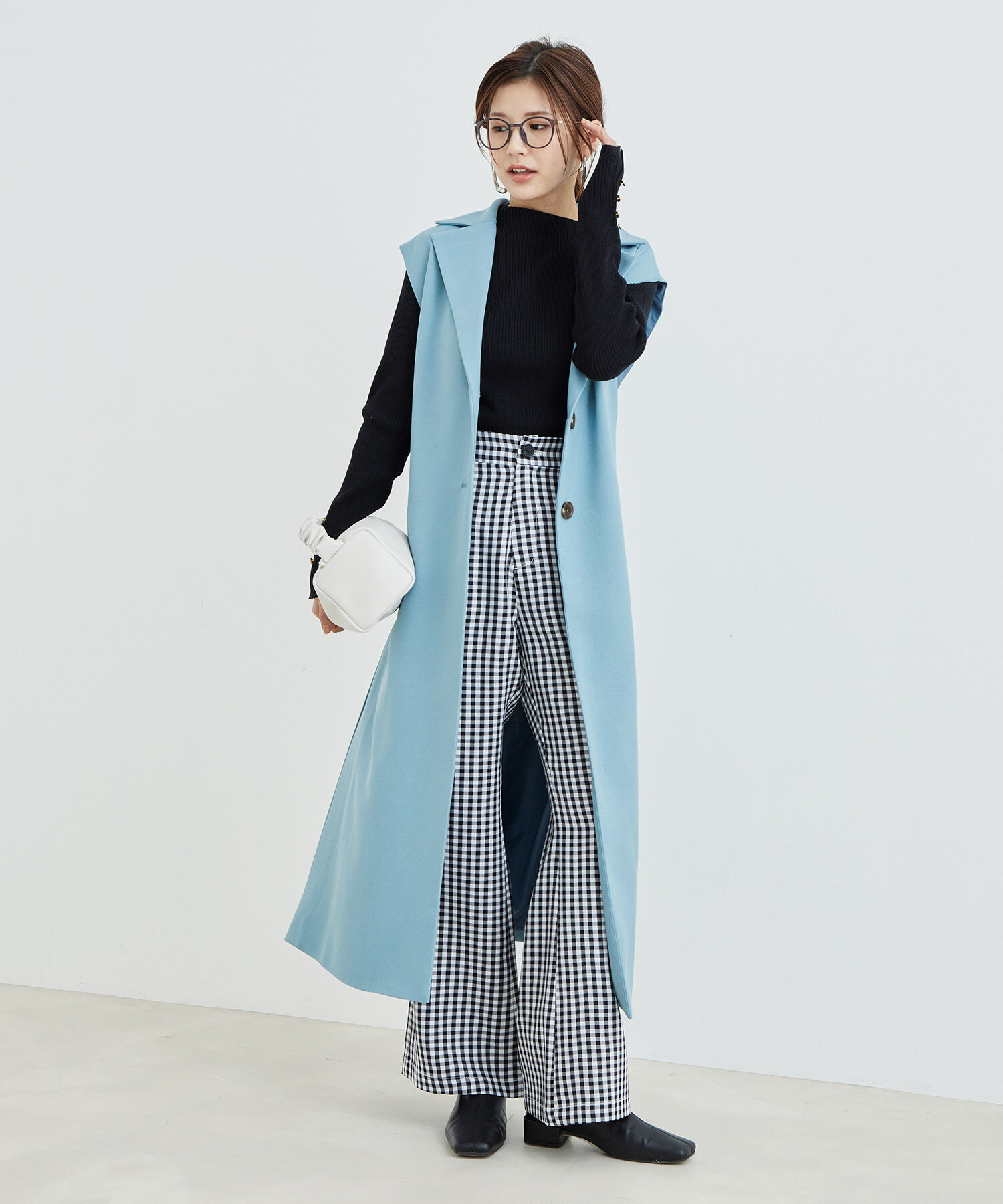 vis-a-vis「【WEB限定】ギンガムチェックフレアパンツ」|スラックス|