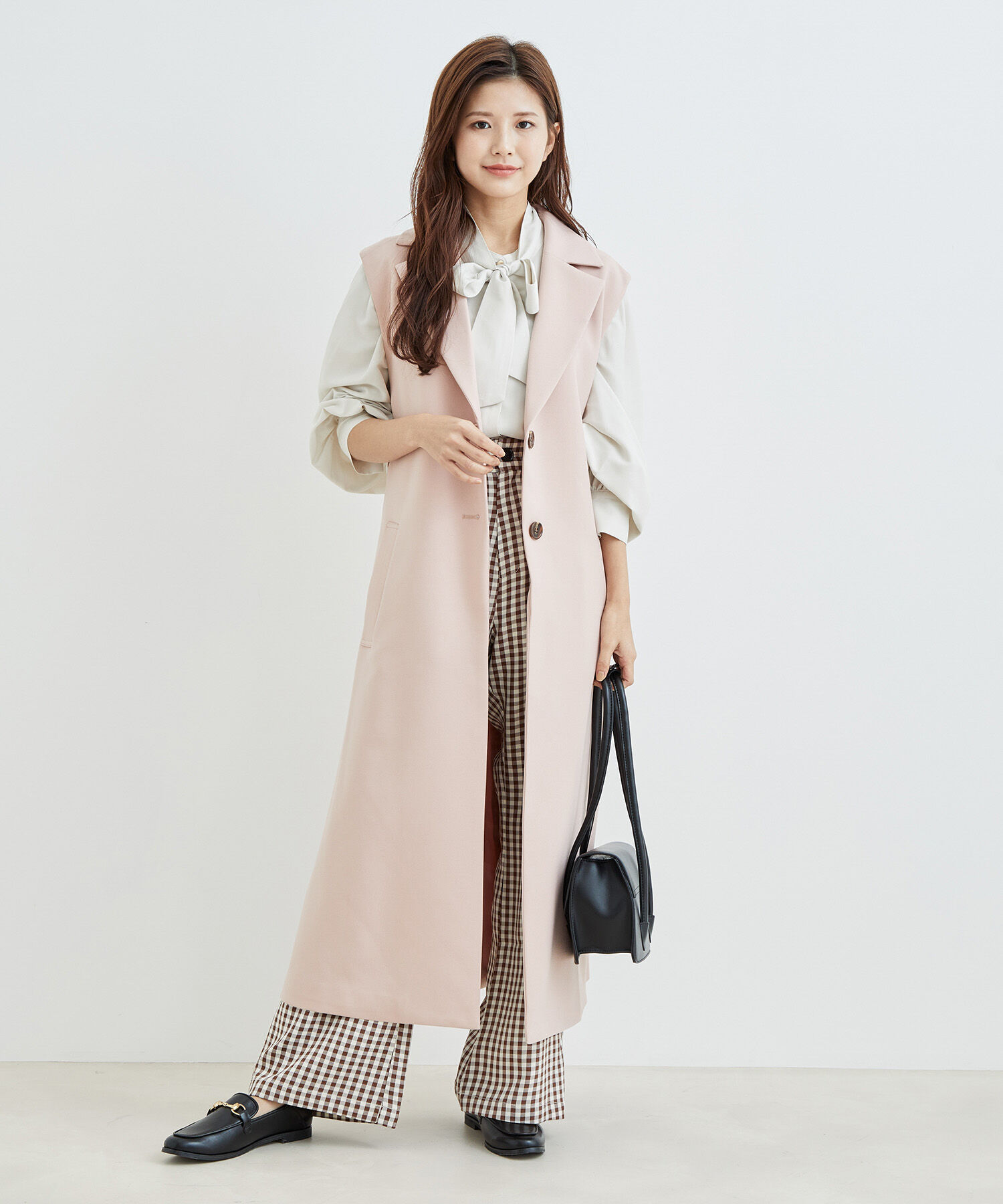 vis-a-vis「【WEB限定】ギンガムチェックフレアパンツ」|スラックス|