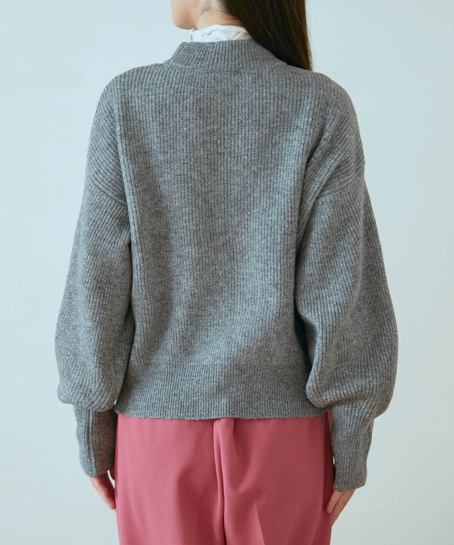 VIS「【洗える】ミドルゲージメランジ畦ハイネックニット」|ニット・セーター|