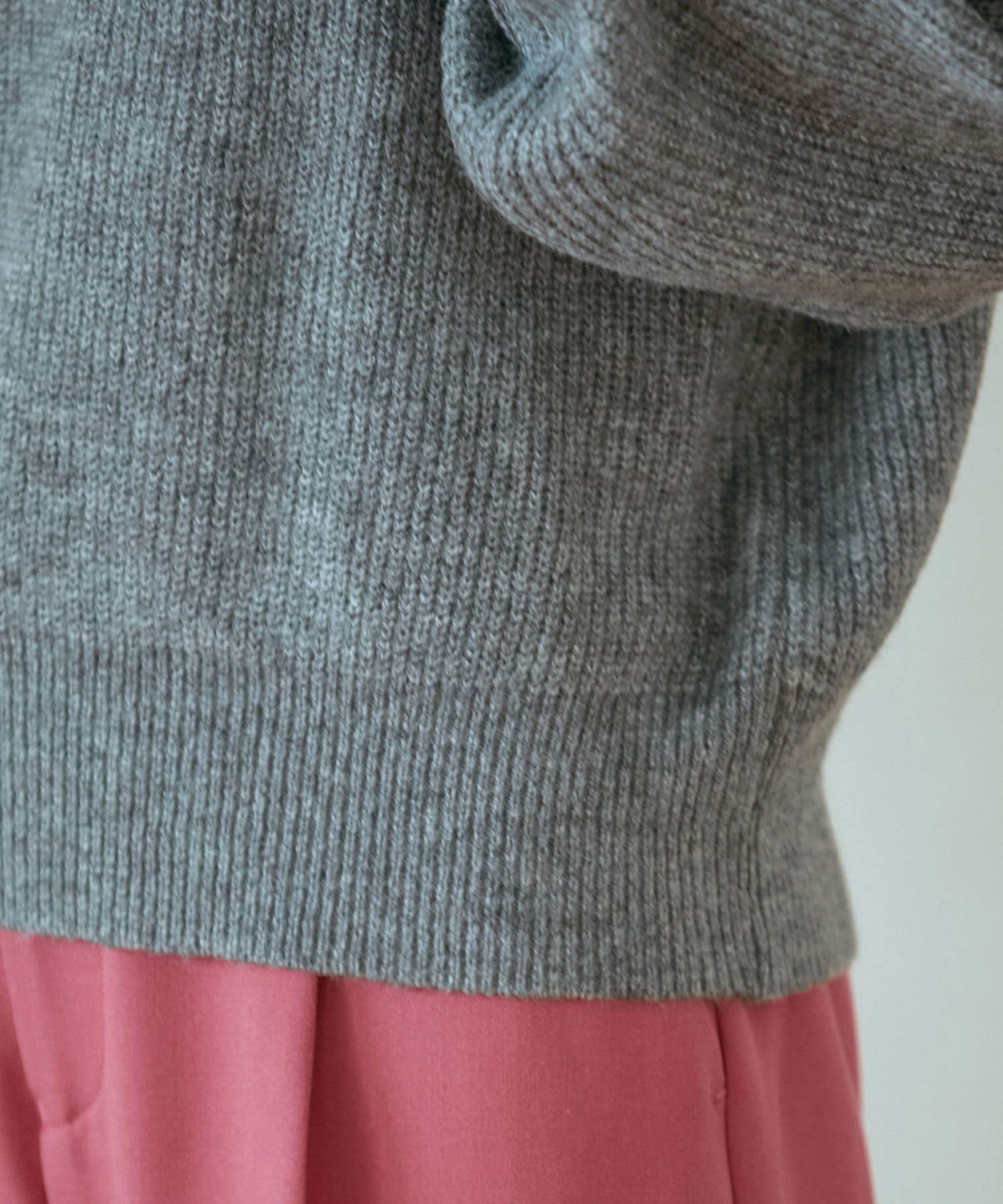 VIS「【洗える】ミドルゲージメランジ畦ハイネックニット」|ニット・セーター|