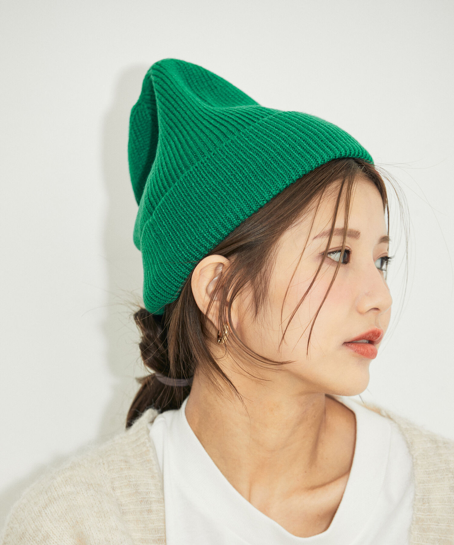 VIS「リサイクルポリエステルカラーニットキャップ【sustainable】」|ニット帽|グリーン(30)