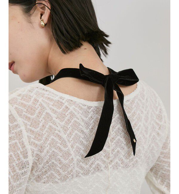 VIS「ベロアリボンガラスパールネックレス」|ネックレス|