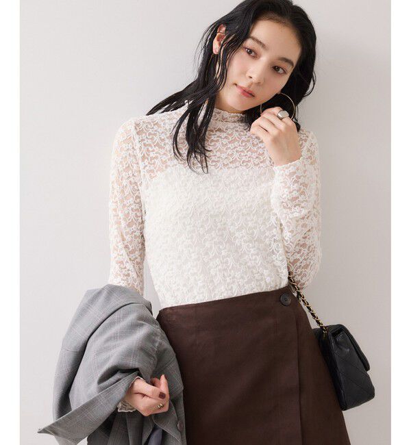 VIS「レースプチハイネックインナープルオーバー」|Tシャツ・カットソー|