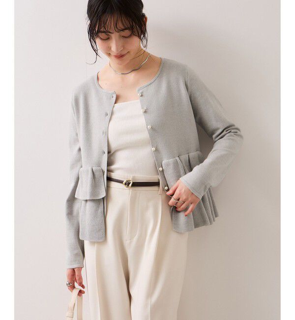 VIS「ティアードペプラムニットカーディガン」|カーディガン|