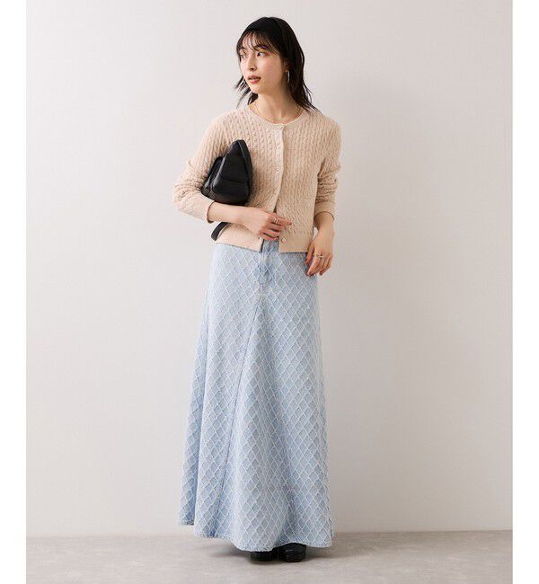 VIS「モールベロアケーブルカーディガントップス/イージーケア」|カーディガン|