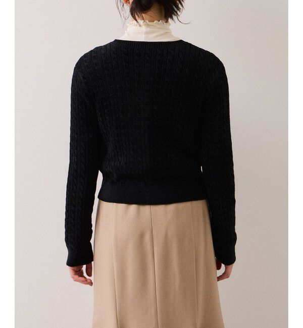 VIS「モールベロアケーブルカーディガントップス/イージーケア」|カーディガン|