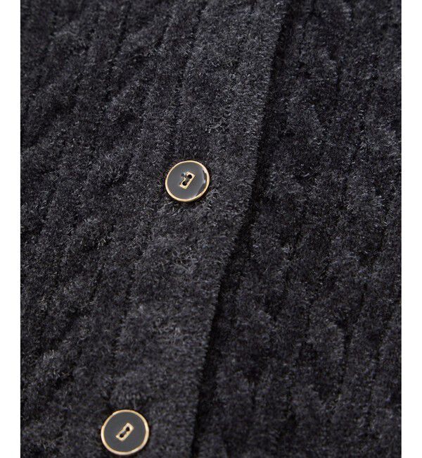 VIS「モールベロアケーブルカーディガントップス/イージーケア」|カーディガン|