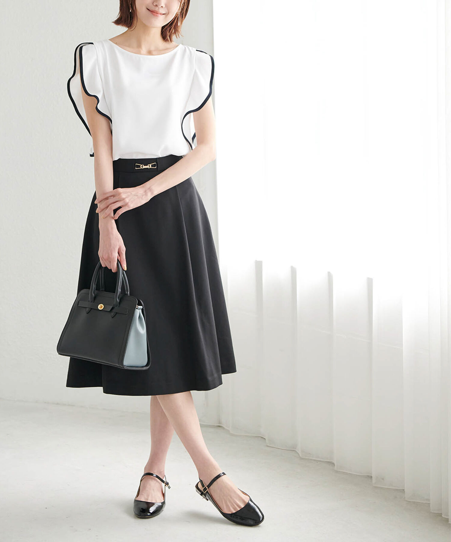 Rope&rsquo;Picnic「ビット付きタックフレアスカート」|スカート|