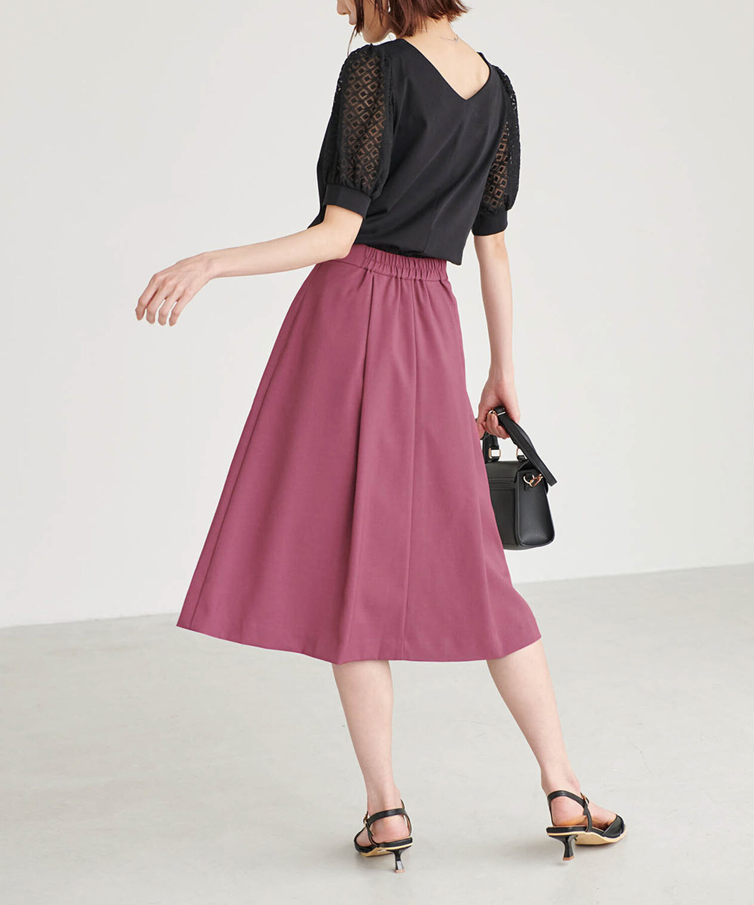 Rope&rsquo;Picnic「ビット付きタックフレアスカート」|スカート|