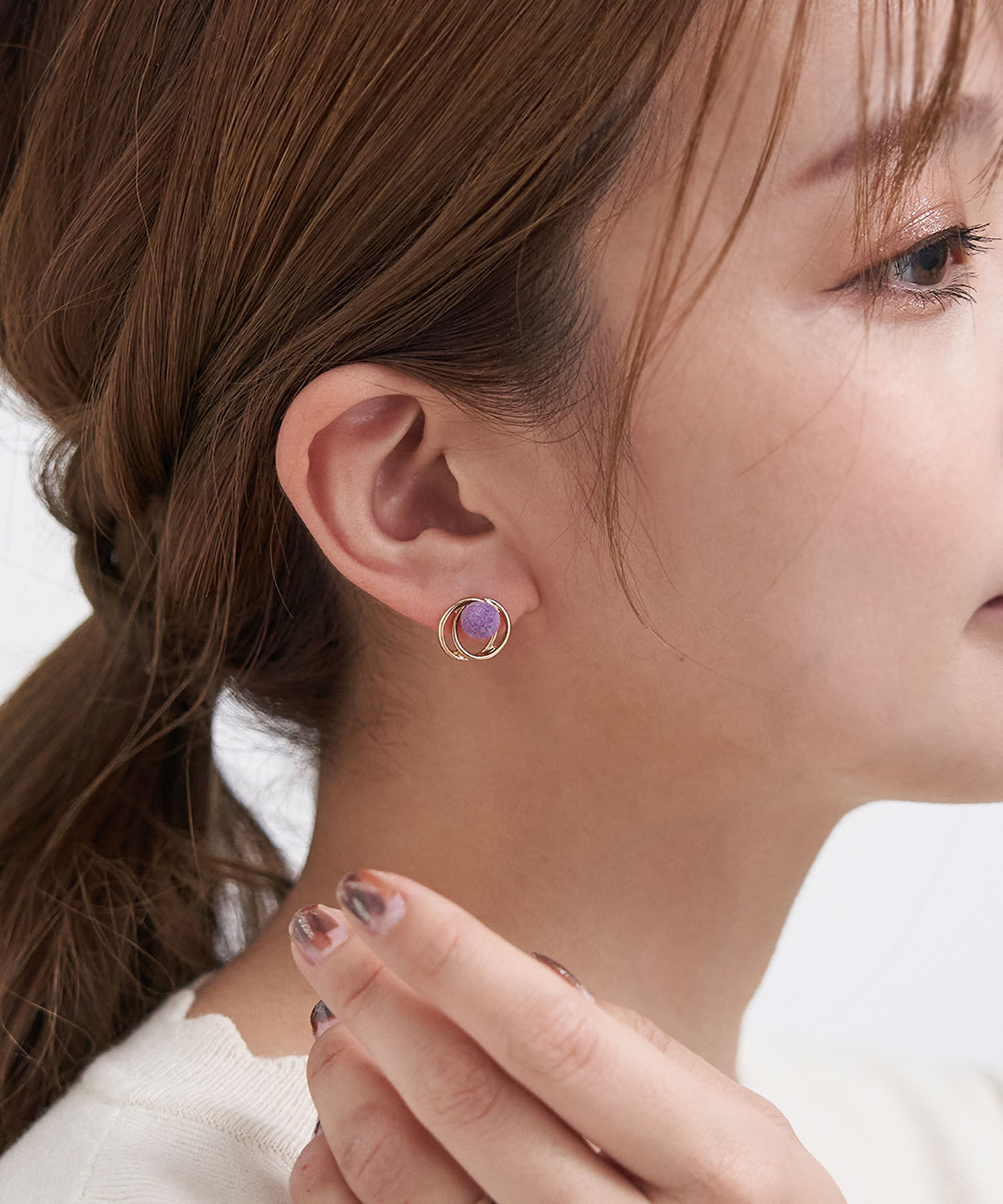 ROPE PICNIC PASSAGE「ミニベロアボールピアス」|ピアス|