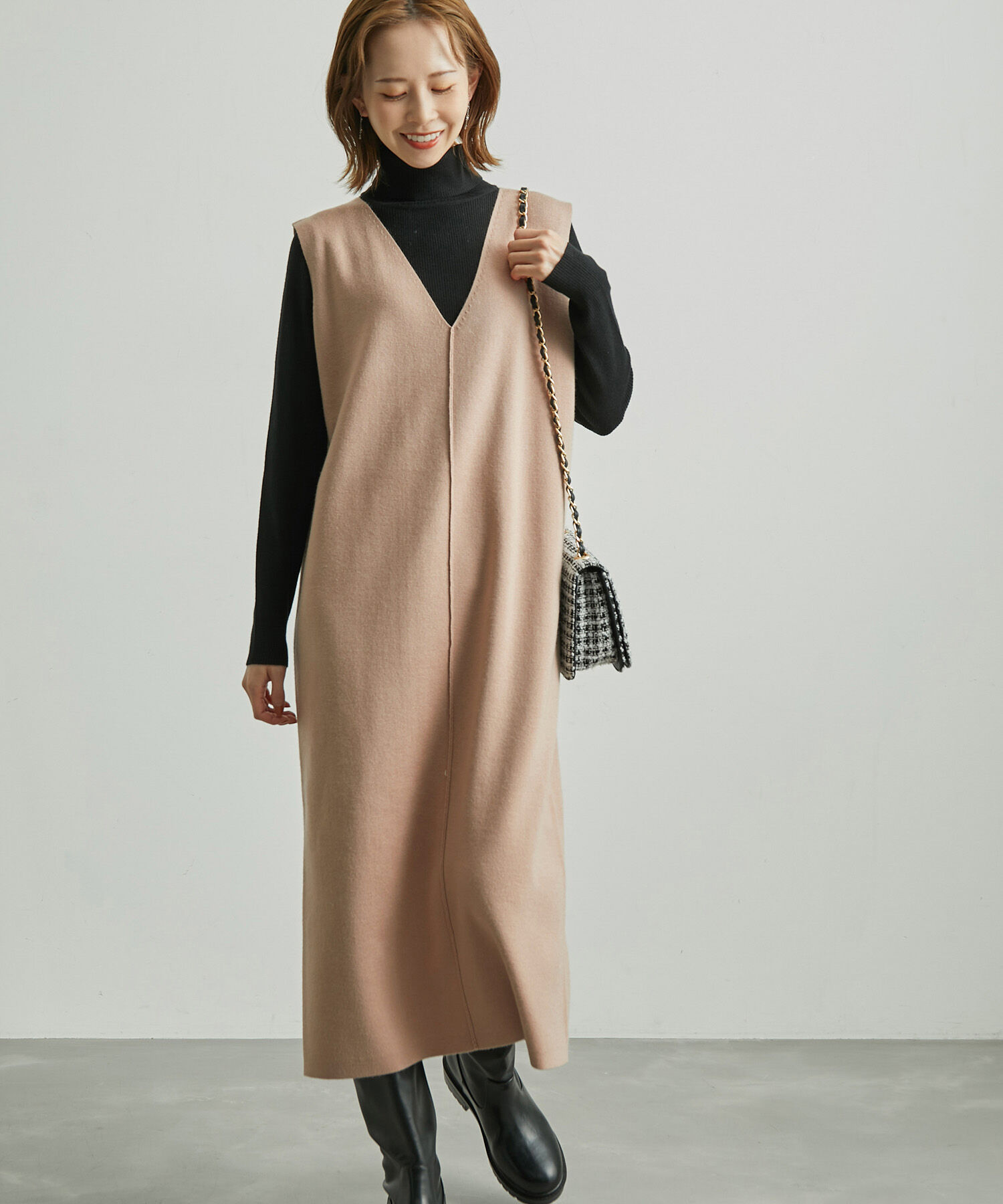 Rope&rsquo;Picnic「アンチピリングニットジャンパースカート」|ジャンパースカート|ベージュ(27)