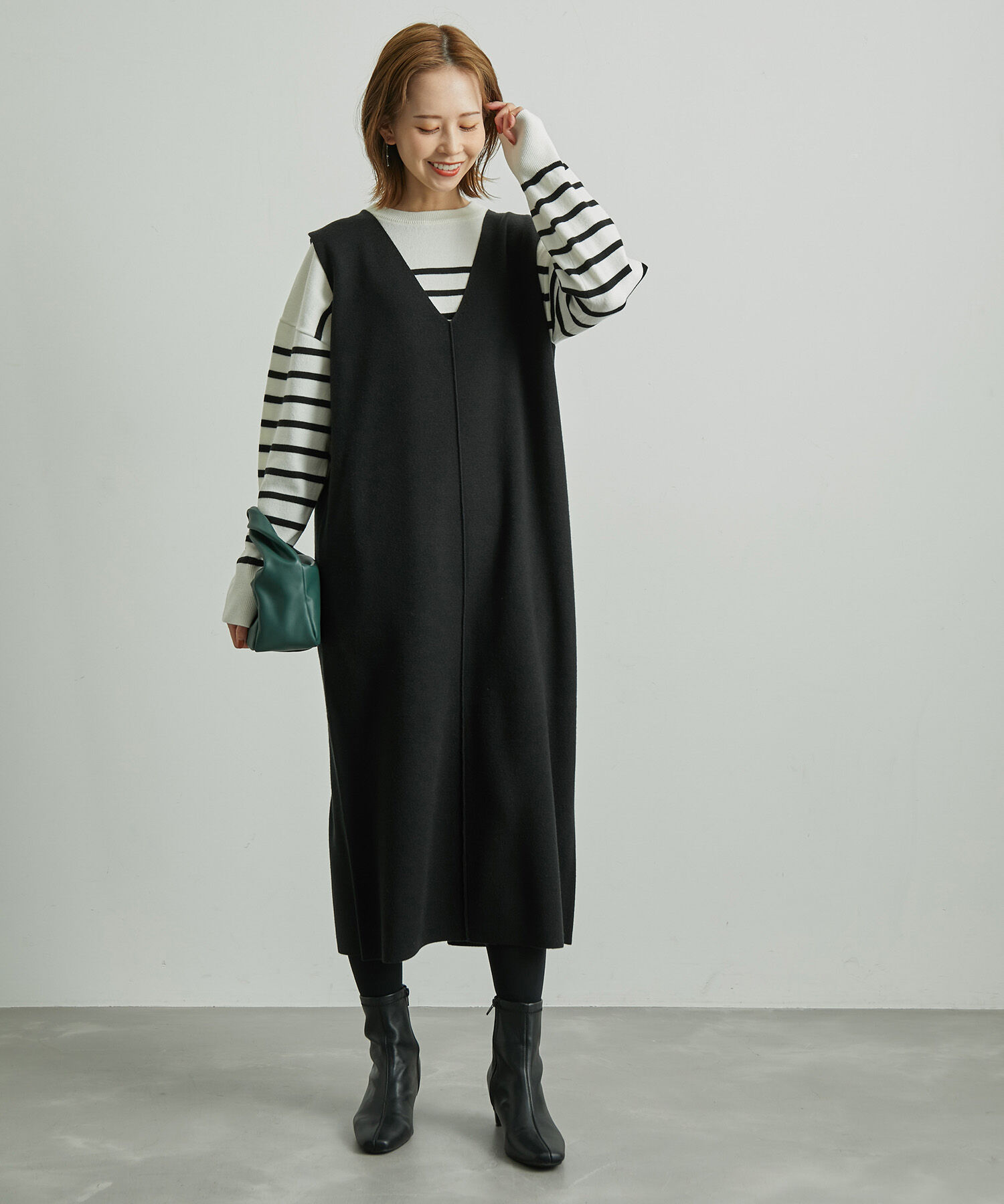 Rope&rsquo;Picnic「アンチピリングニットジャンパースカート」|ジャンパースカート|