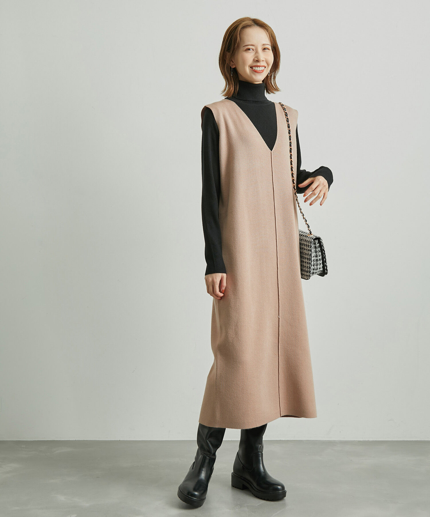 Rope&rsquo;Picnic「アンチピリングニットジャンパースカート」|ジャンパースカート|