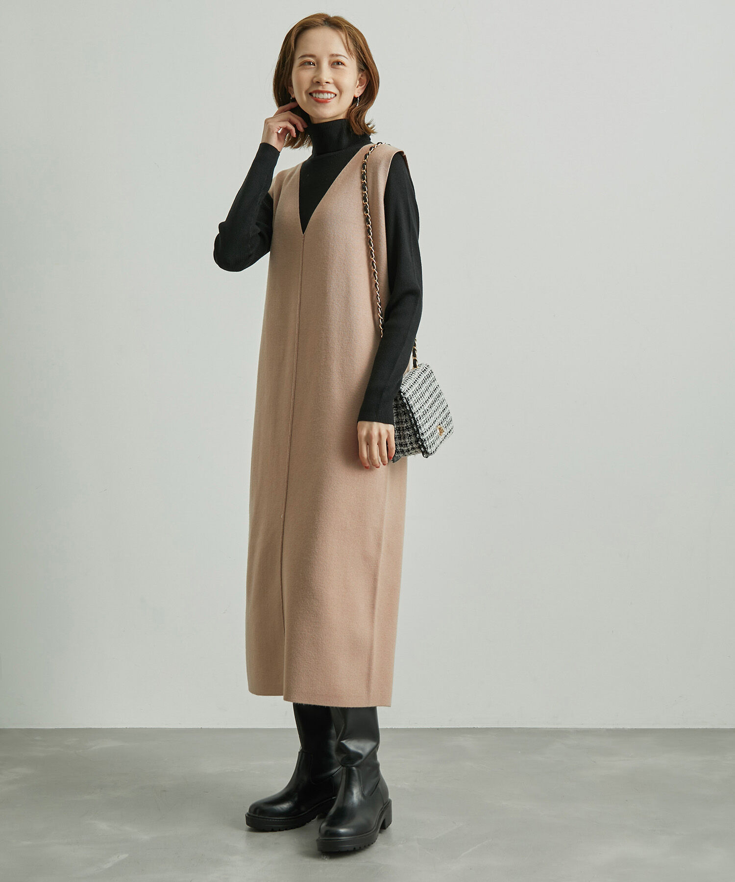 Rope&rsquo;Picnic「アンチピリングニットジャンパースカート」|ジャンパースカート|