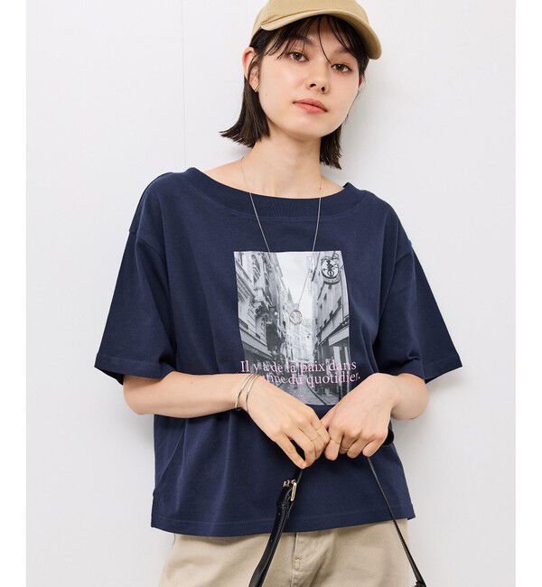 Rope&rsquo;Picnic「オフショルプリントハーフスリーブTシャツ」|Tシャツ・カットソー|