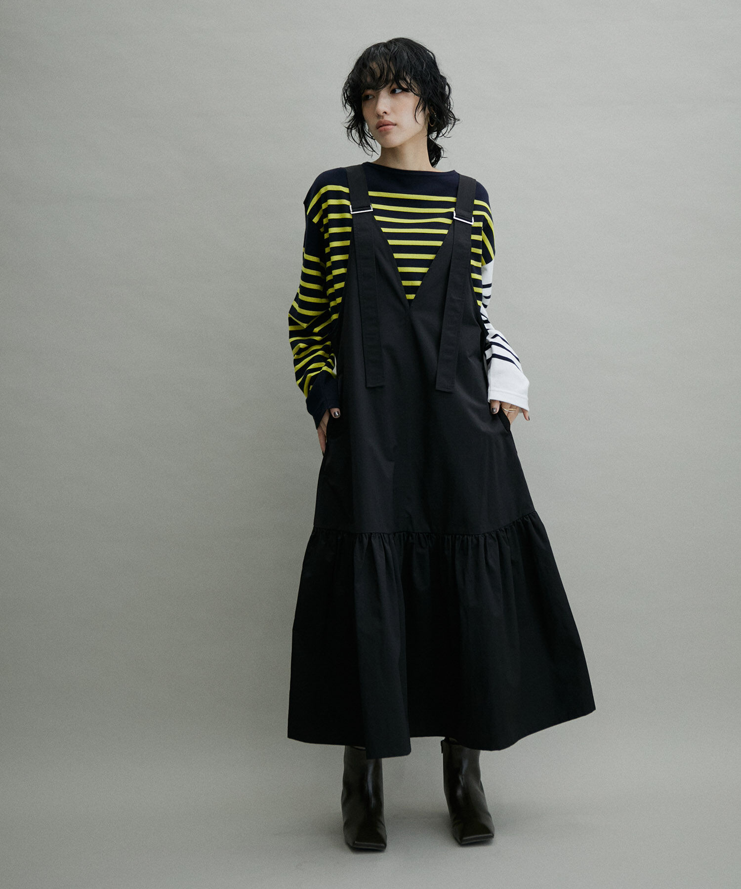 ADAM ET ROPE'「【WEB限定(一部店舗展開あり)】オーバーオールジャンパースカート」|ジャンパースカート|