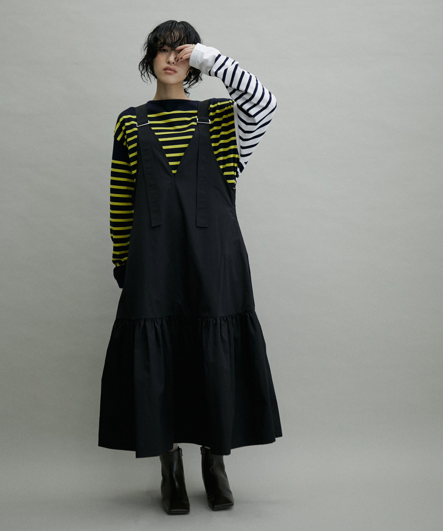 ADAM ET ROPE'「【WEB限定(一部店舗展開あり)】オーバーオールジャンパースカート」|ジャンパースカート|