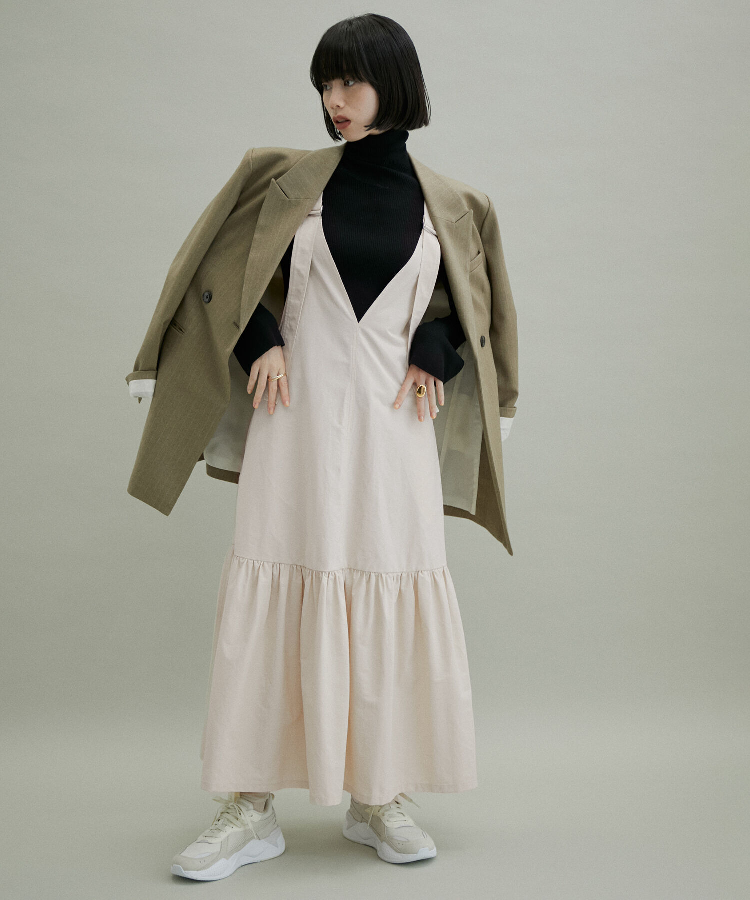 ADAM ET ROPE'「【WEB限定(一部店舗展開あり)】オーバーオールジャンパースカート」|ジャンパースカート|