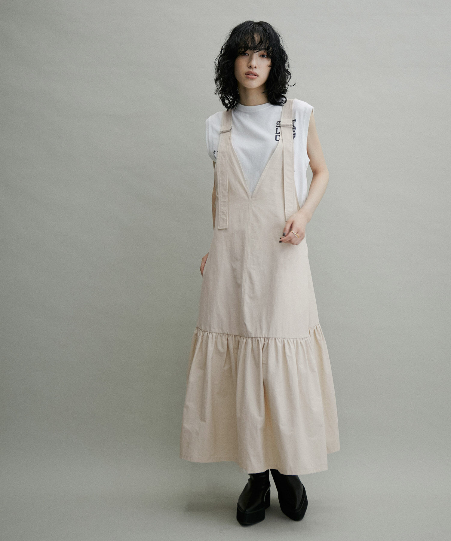 ADAM ET ROPE'「【WEB限定(一部店舗展開あり)】オーバーオールジャンパースカート」|ジャンパースカート|