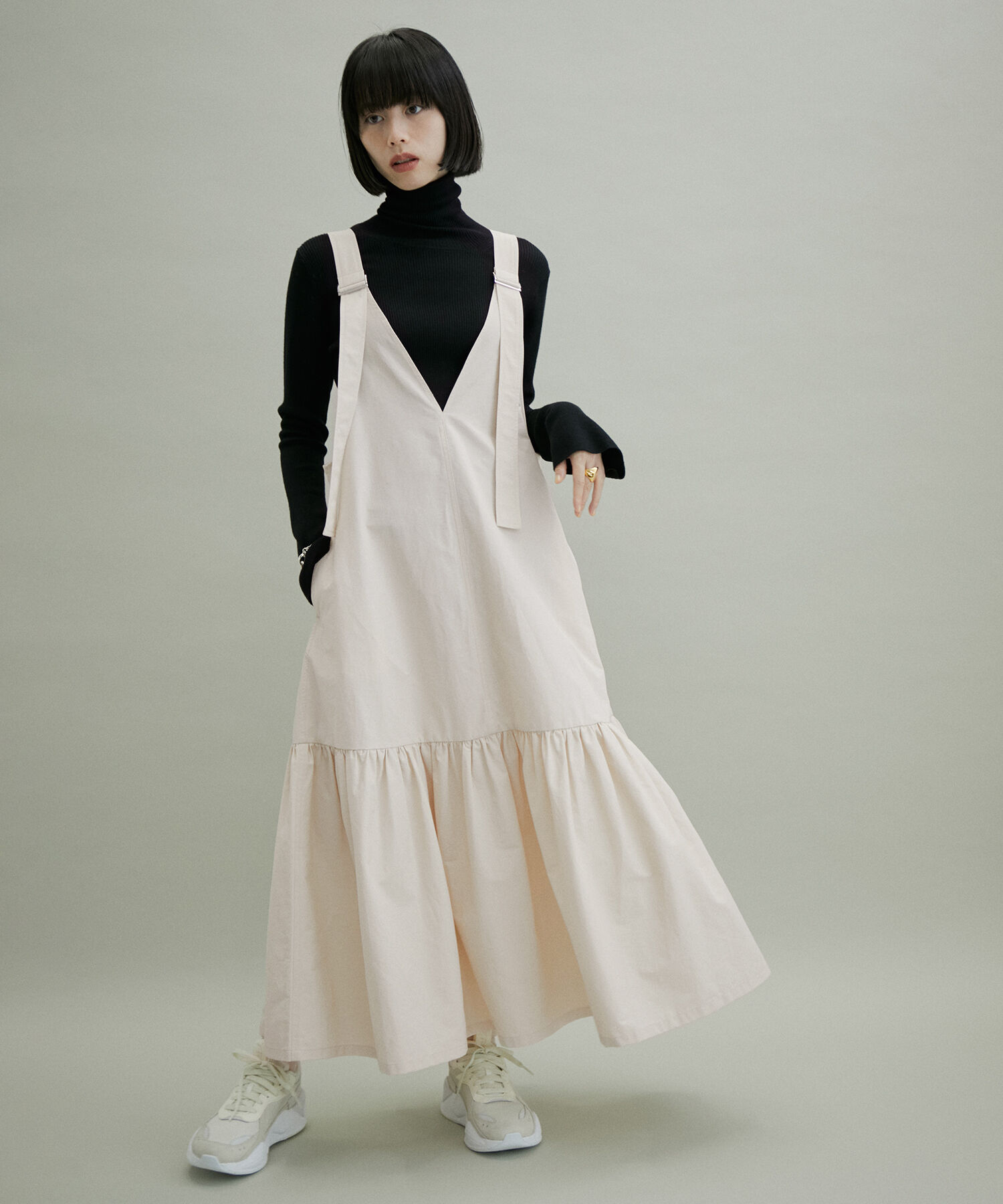 ADAM ET ROPE'「【WEB限定(一部店舗展開あり)】オーバーオールジャンパースカート」|ジャンパースカート|