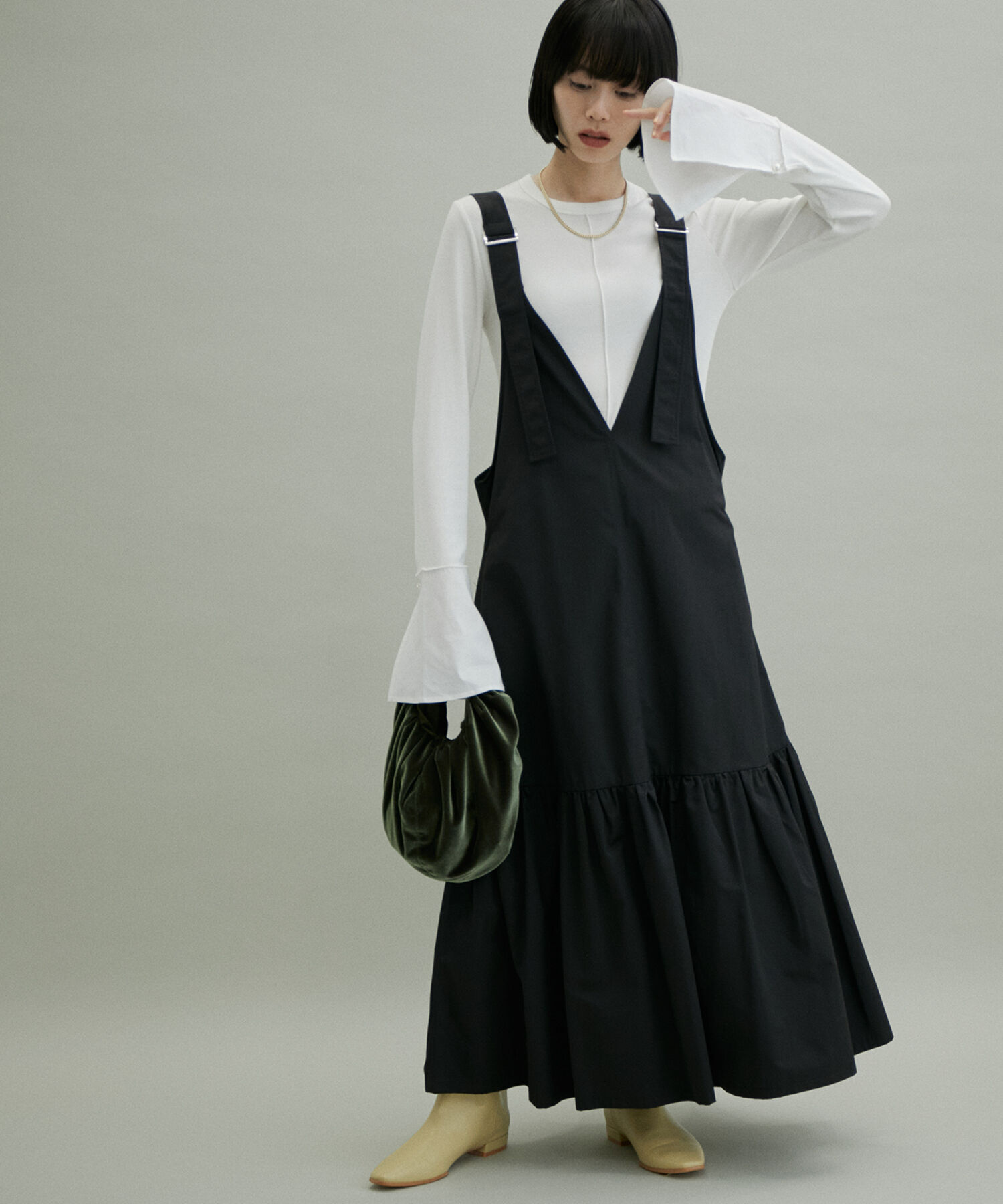 ADAM ET ROPE'「【WEB限定(一部店舗展開あり)】オーバーオールジャンパースカート」|ジャンパースカート|