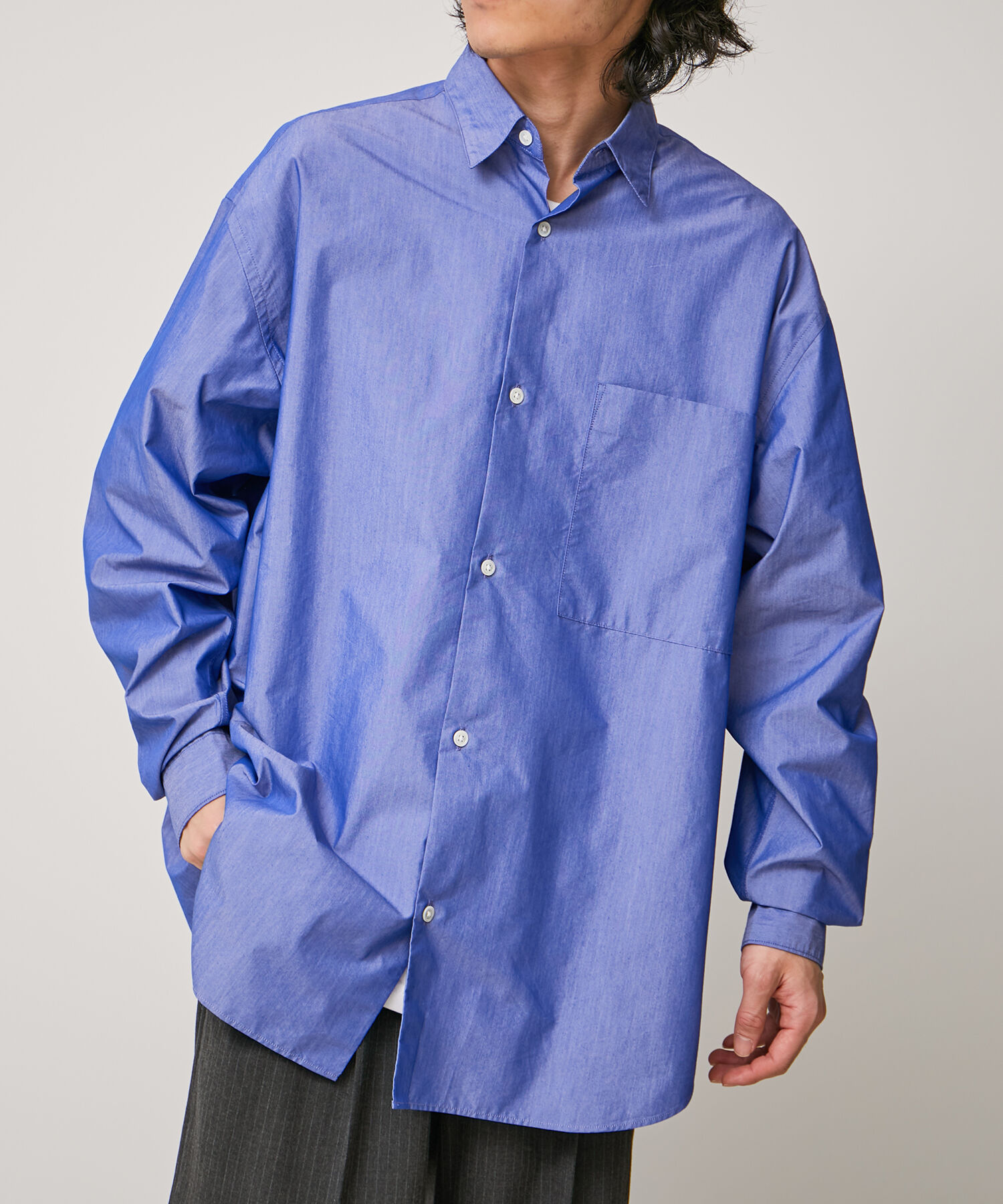 ADAM ET ROPE'「ビッグシルエット アソート レギュラーカラー シャツ / ロングシーズン着用可能」|シャツ・ブラウス|