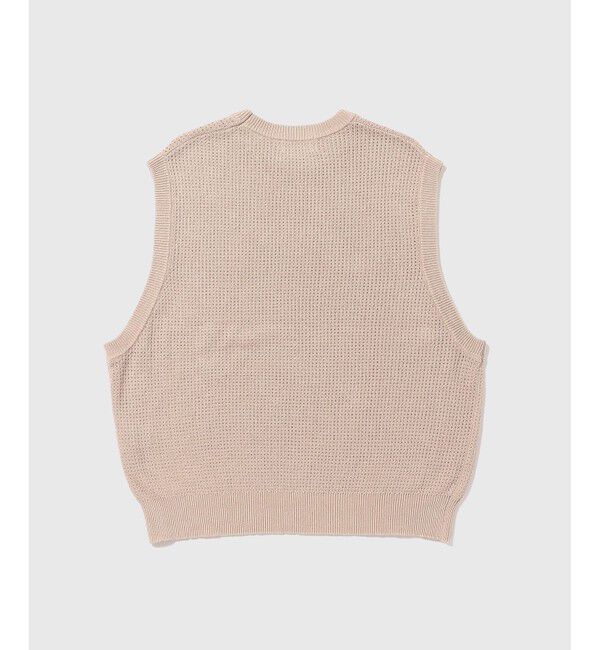 ADAM ET ROPE'「コットンリネン メッシュ編み ニットベスト / ロングシーズン着用可能」|ベスト・ジレ|