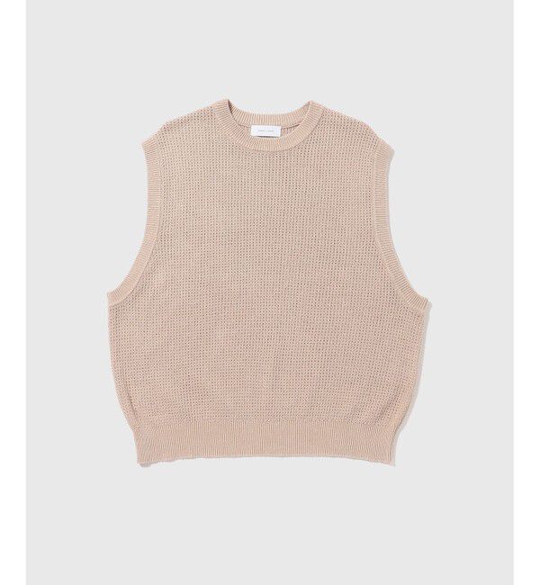 ADAM ET ROPE'「コットンリネン メッシュ編み ニットベスト / ロングシーズン着用可能」|ベスト・ジレ|ベージュ(27)