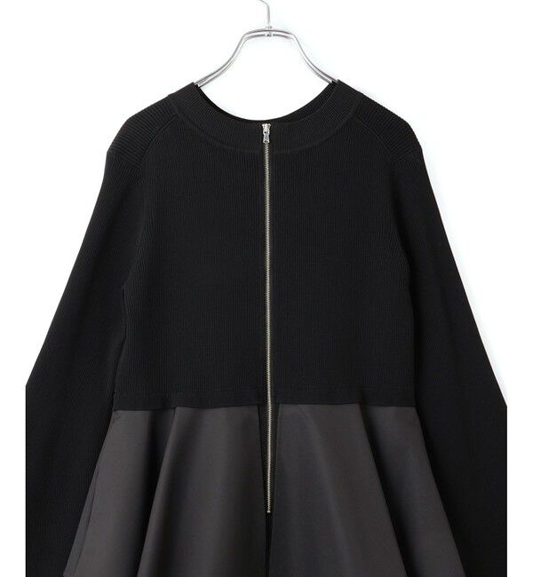 サステナブル】ペプラムコンビニットワンピース/オケージョン対応