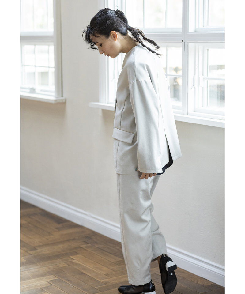  「ノーカラーアシンメトリージャケット」|ノーカラージャケット|