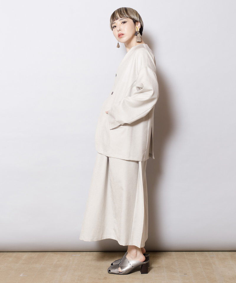  「ノーカラーアシンメトリージャケット」|ノーカラージャケット|