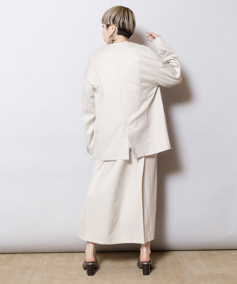  「ノーカラーアシンメトリージャケット」|ノーカラージャケット|