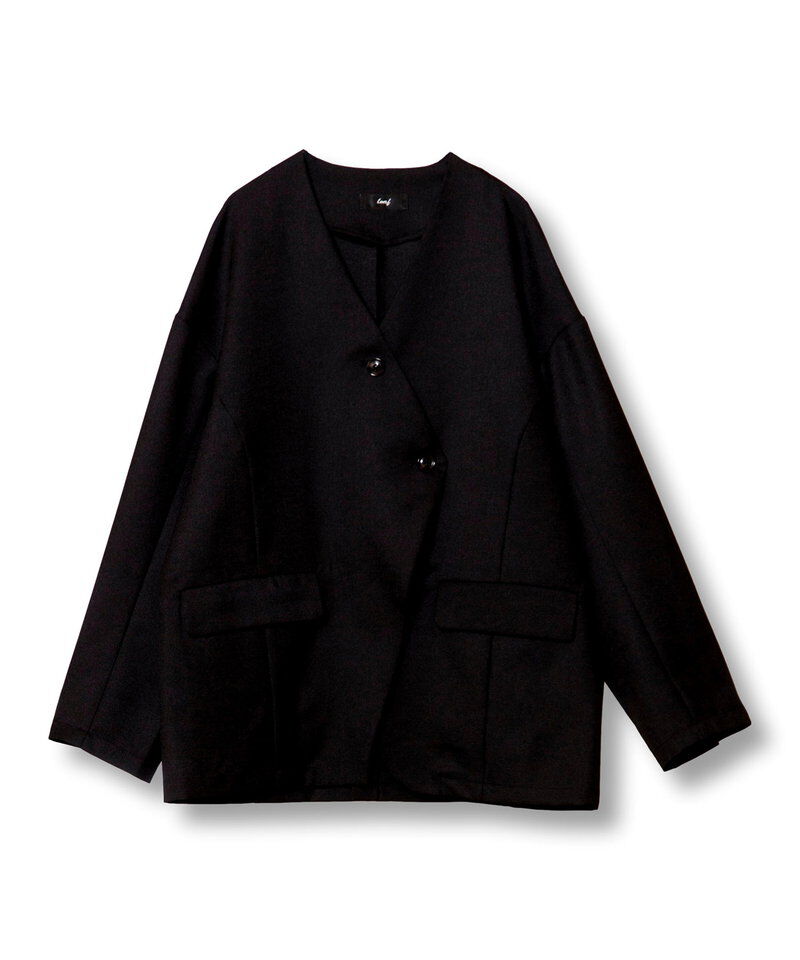 「ノーカラーアシンメトリージャケット」|ノーカラージャケット|