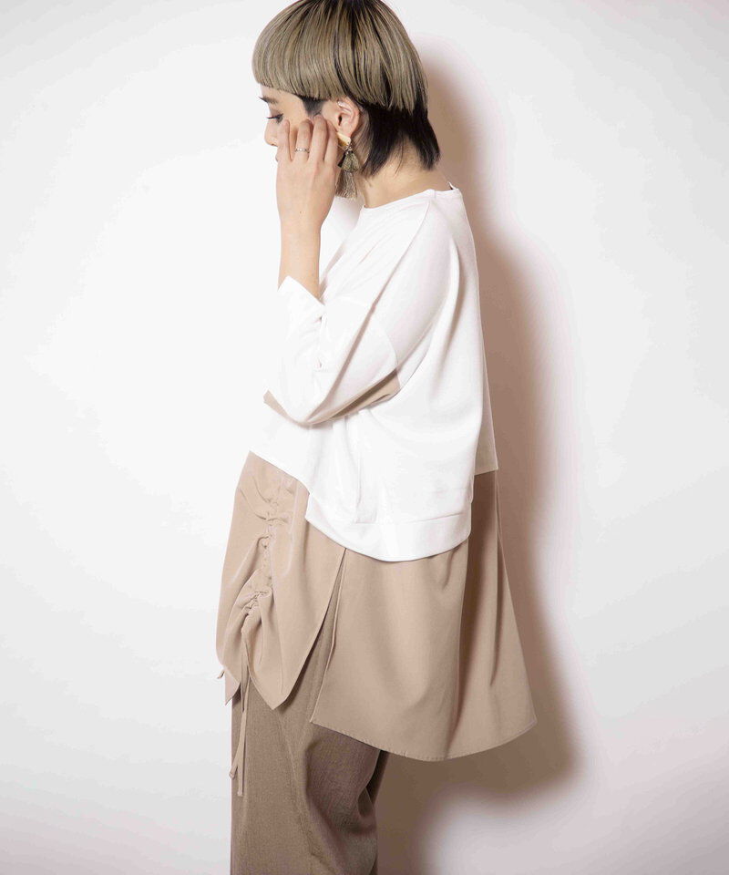  「切替ドローストリングプルオーバー」|Tシャツ・カットソー|