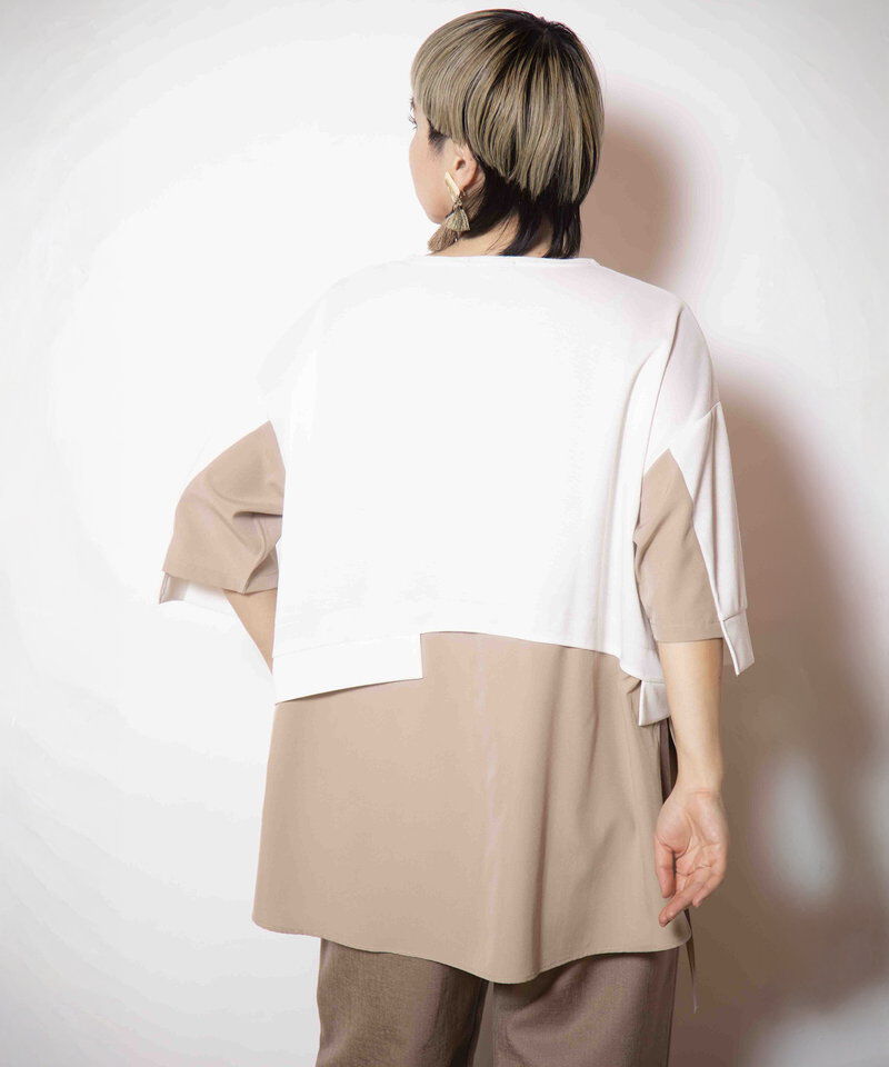  「切替ドローストリングプルオーバー」|Tシャツ・カットソー|