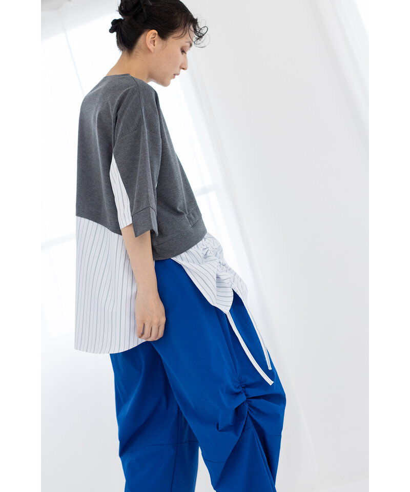  「切替ドローストリングプルオーバー」|Tシャツ・カットソー|