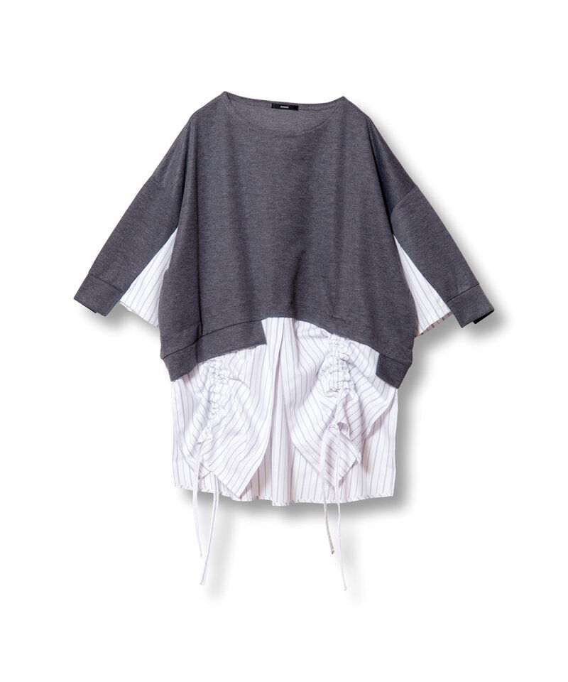  「切替ドローストリングプルオーバー」|Tシャツ・カットソー|