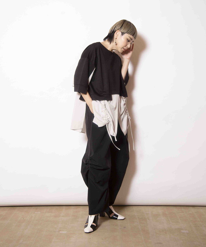  「切替ドローストリングプルオーバー」|Tシャツ・カットソー|