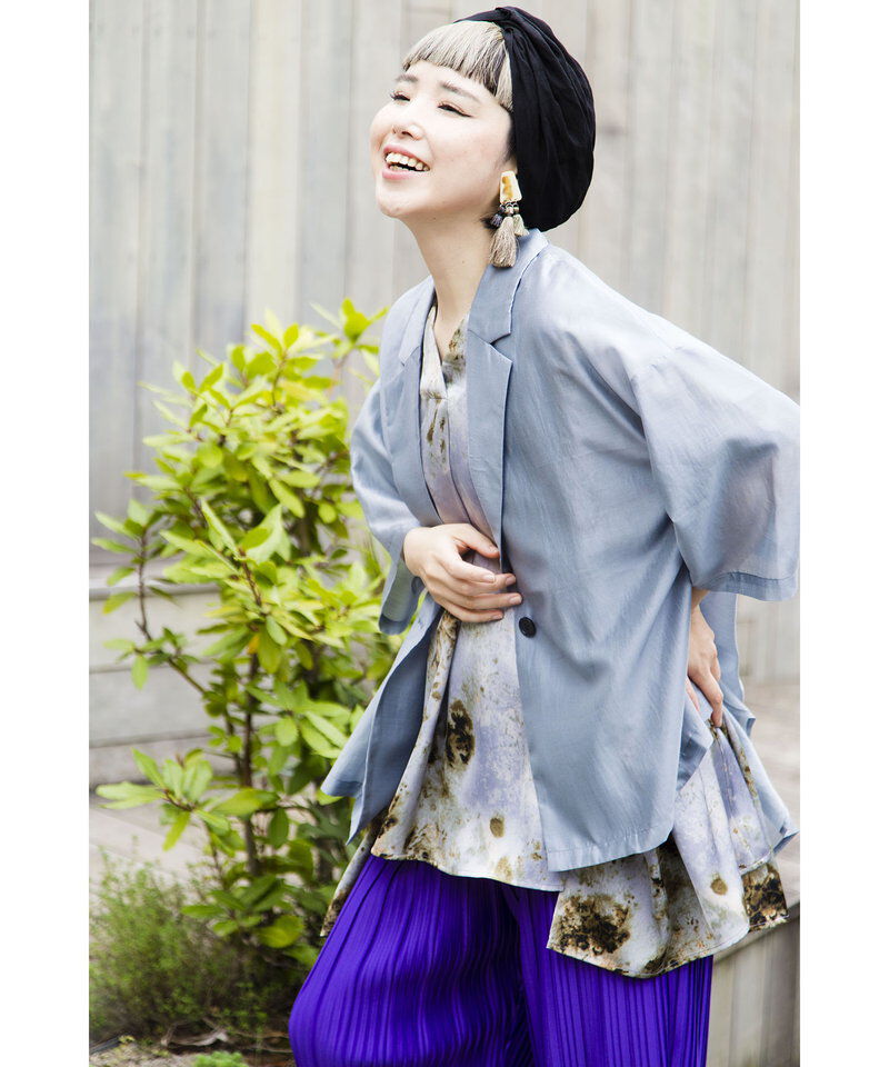  「プリントVネックビッグブラウス」|シャツ・ブラウス|