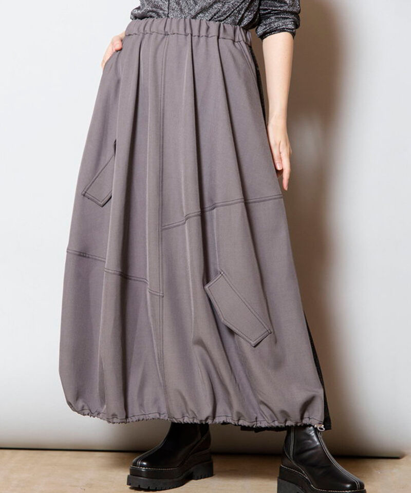  「レースプリーツ切替スカート」|スカート|GRAY